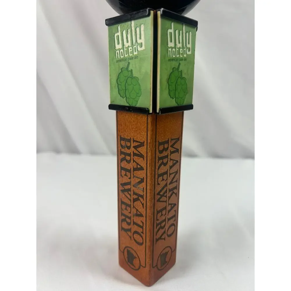 Mankato Brewery Duly Noted Pale Ale Beer Tap Handle Minnesota Wood Breweriana